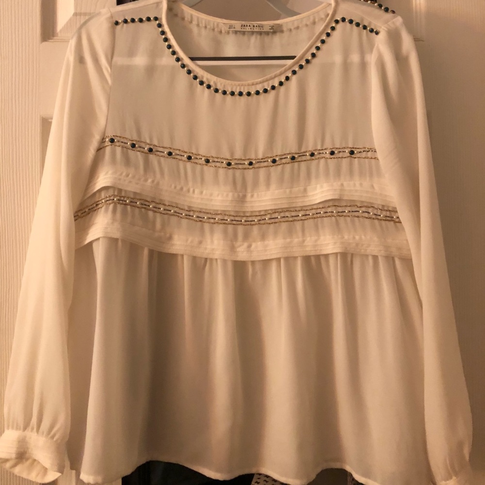 [Zara] Embellished Blouse